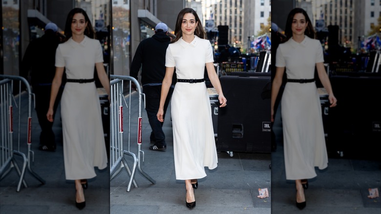 Emmy Rossum est vue à Midtown le 30 octobre 2024 à New York.