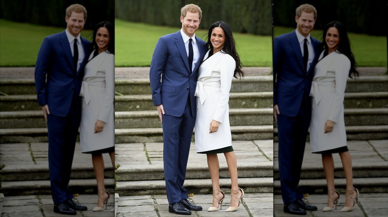 Le prince Harry et Meghan Markle lors de leur séance photo de fiançailles
