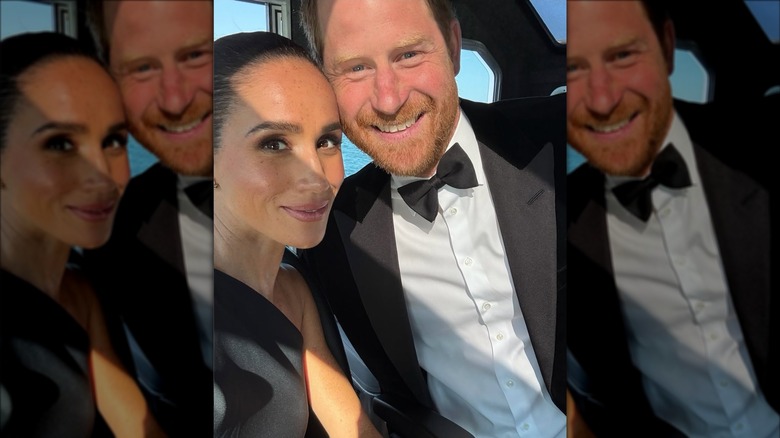 Meghan Markle et le prince Harry dans un selfie ensemble en noir