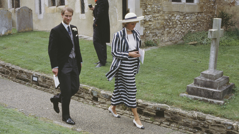 La princesse Diana au mariage du major Hugh Lindsay en 1987