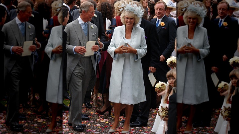 Camilla Parker Bowles et le prince Charles au mariage de son fils