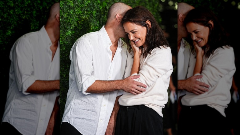 Jason Bard Yarmosky et Katie Holmes lors du match de championnat de l'US Open en simple masculin, 2026