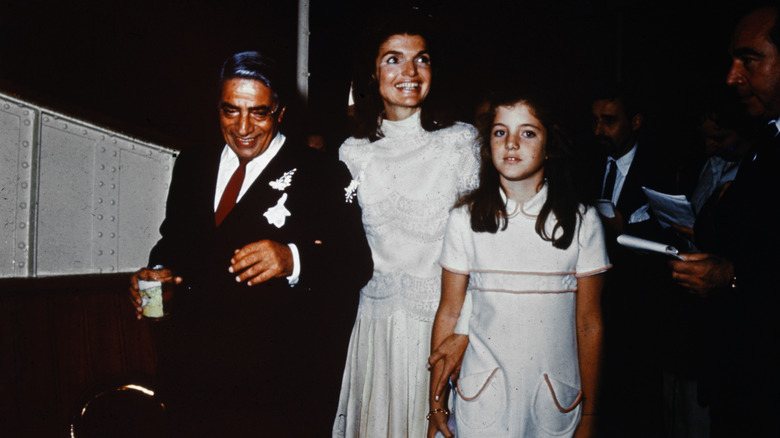 Jacqueline Kennedy avec Aristote Onassis et Caroline Kennedy