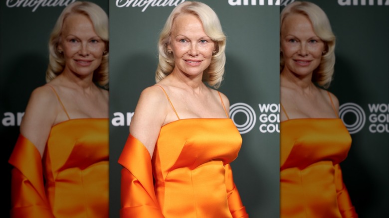 Pamela Anderson sourit sur le tapis rouge en 2026