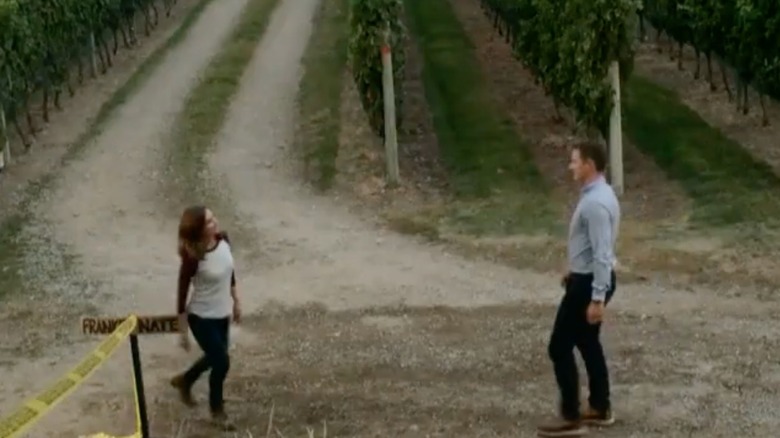 Rachel Leigh Cook dans le rôle de Frankie Baldwin et Brendan Penny dans le rôle de Nate DeLuca dans Autumn in the Vineyard de Hallmark Channel (2016)