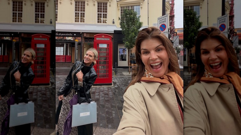 Lori Loughlin et une amie souriant dehors à Londres