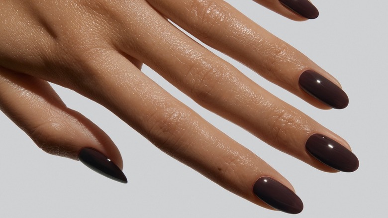 Ongles marron truffe
